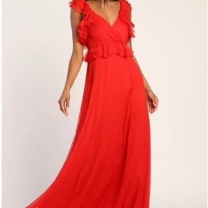 Elegant Red Sleeveless Dress